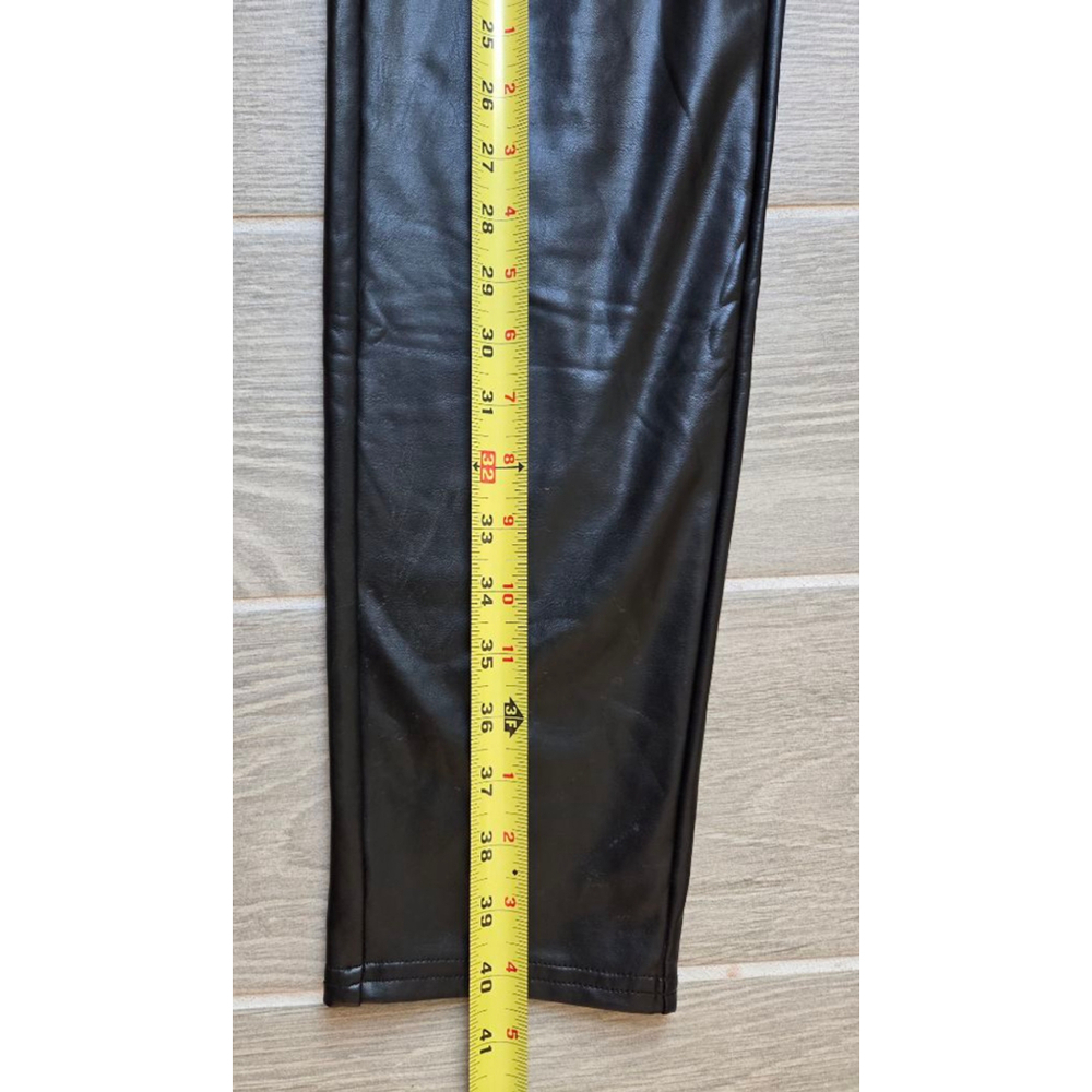 Women's Calzedonia Black Faux Leather Leggings L - Picture 7 of 15